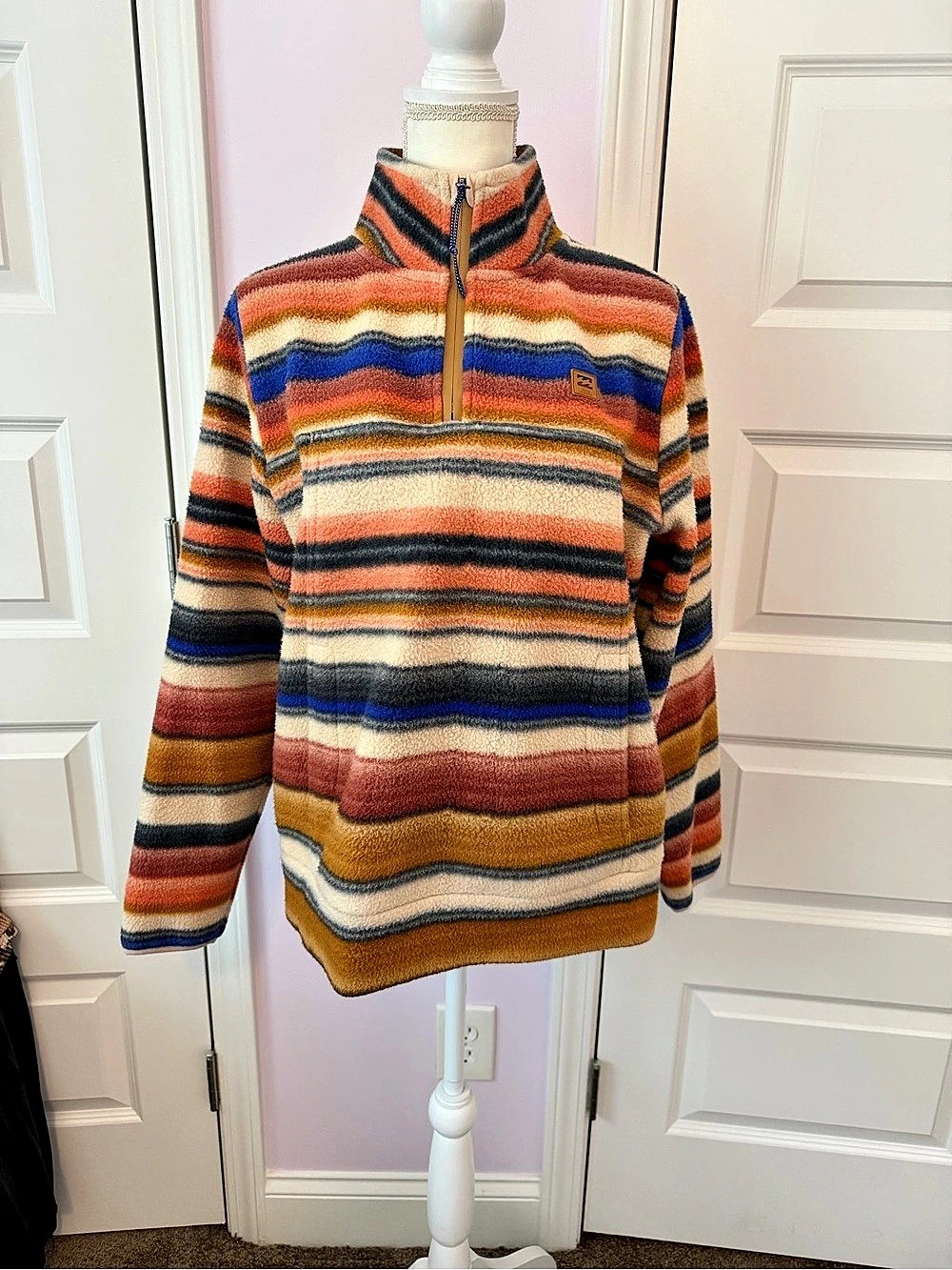 Billabong A/Div Boundary Mock Neck Half-Zip Sweatshirt Half-Zip Fleece Orange &
